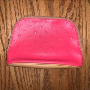 Pink and Tan Cosmetic Bag
